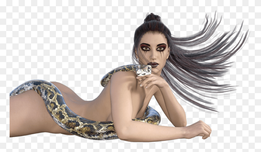 957x528 Woman Snake Fantasy Femininity Sexy Amazone Sexy Woman With Snake, Person, Clothing, Evening Dress HD PNG Download