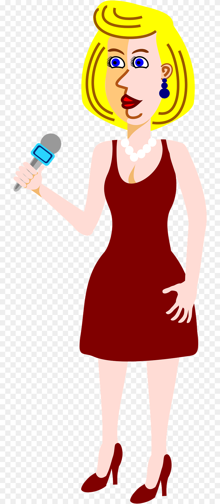 738x1920 Woman Speaking Into A Microphone Clipart, Person, Face, Head, Cleaning PNG