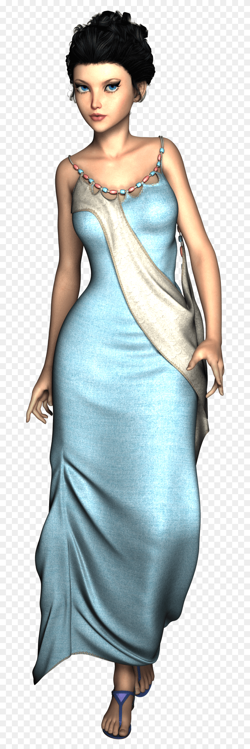 672x2456 Woman Standing Model 3d Render 1290085 Gown, Clothing, Apparel, Sleeve HD PNG Download