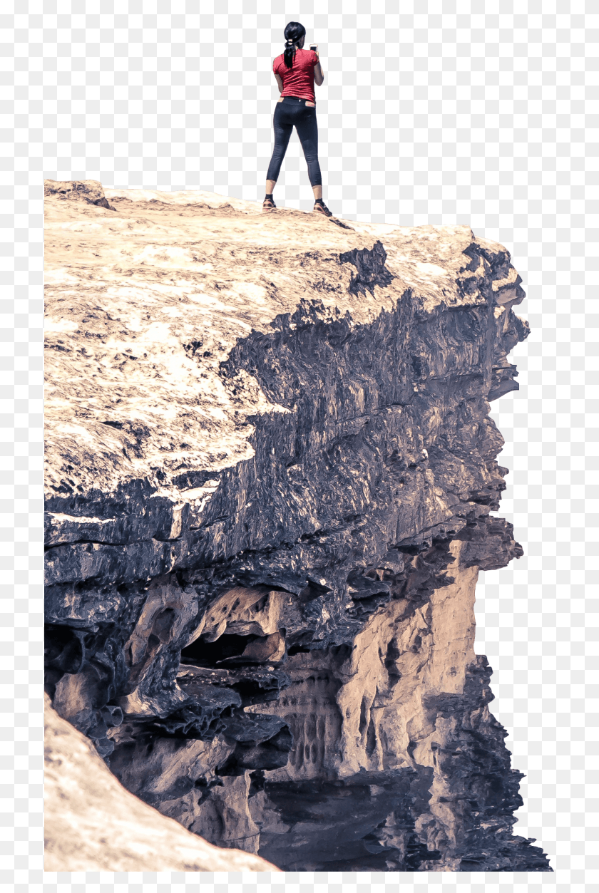 715x1193 Woman Standing On Mountain Something Good Happens Travel To Celebrate, Nature, Outdoors, Person HD PNG Download