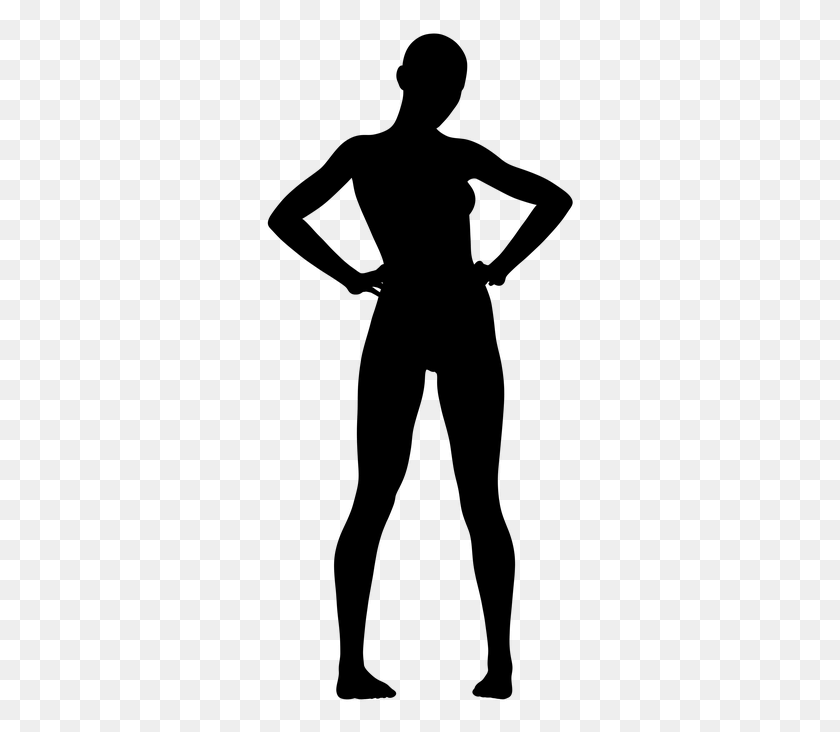 311x672 Woman Standing Silhouette Fashion Casual Arms Post Apocalyptic Lady Dress Punk Rave, Gray, World Of Warcraft HD PNG Download