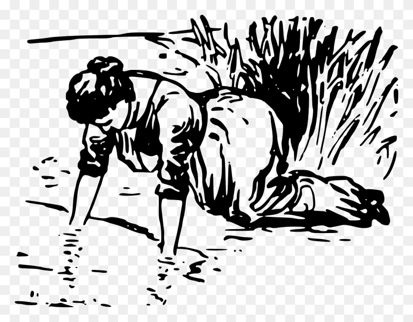 1280x977 Женщина Ручей Водные Растения Трава Изображение Ручей Вода Клипарт Черно-Белый, Серый, Мир Варкрафта Png Скачать