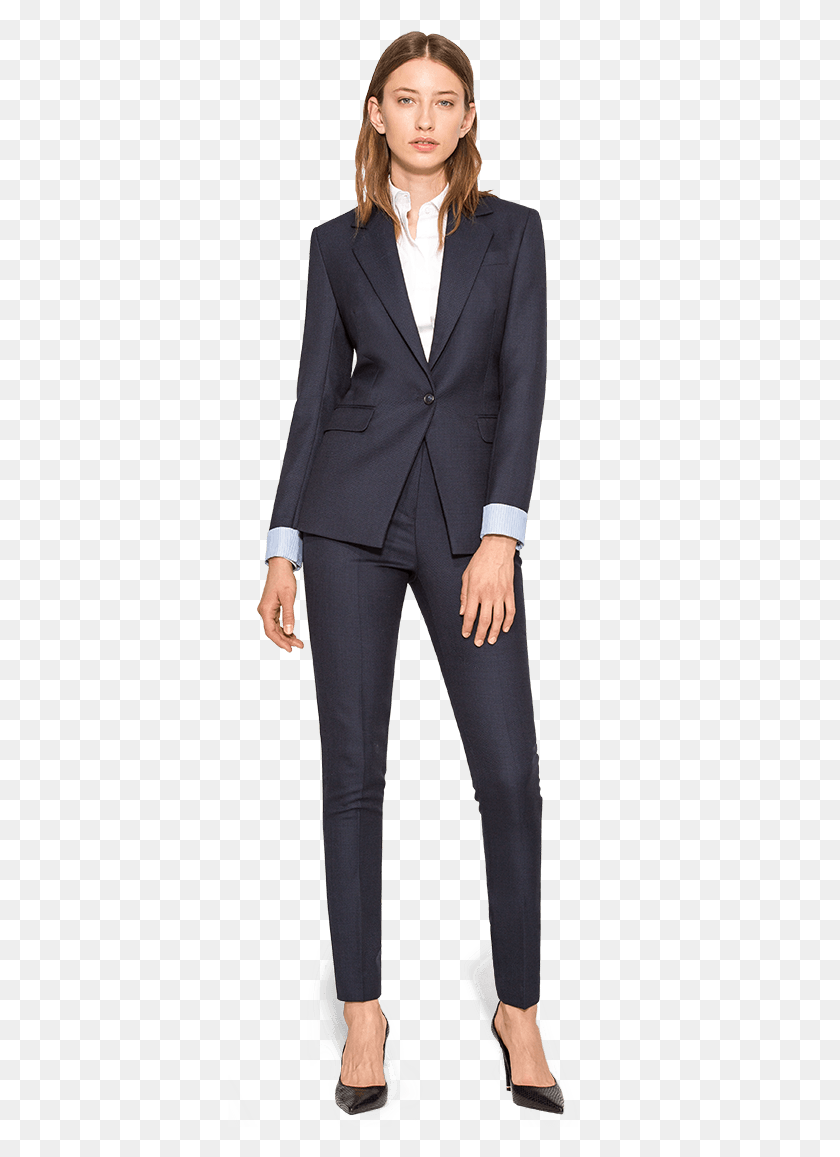 386x1097 Woman Suit Tuxedo, Overcoat, Coat, Clothing HD PNG Download