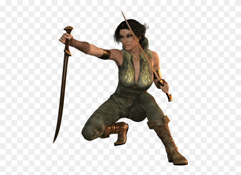 477x551 Woman Sword Fight Amazone Warrior Heroine Fantasy, Person, Human, Leisure Activities HD PNG Download