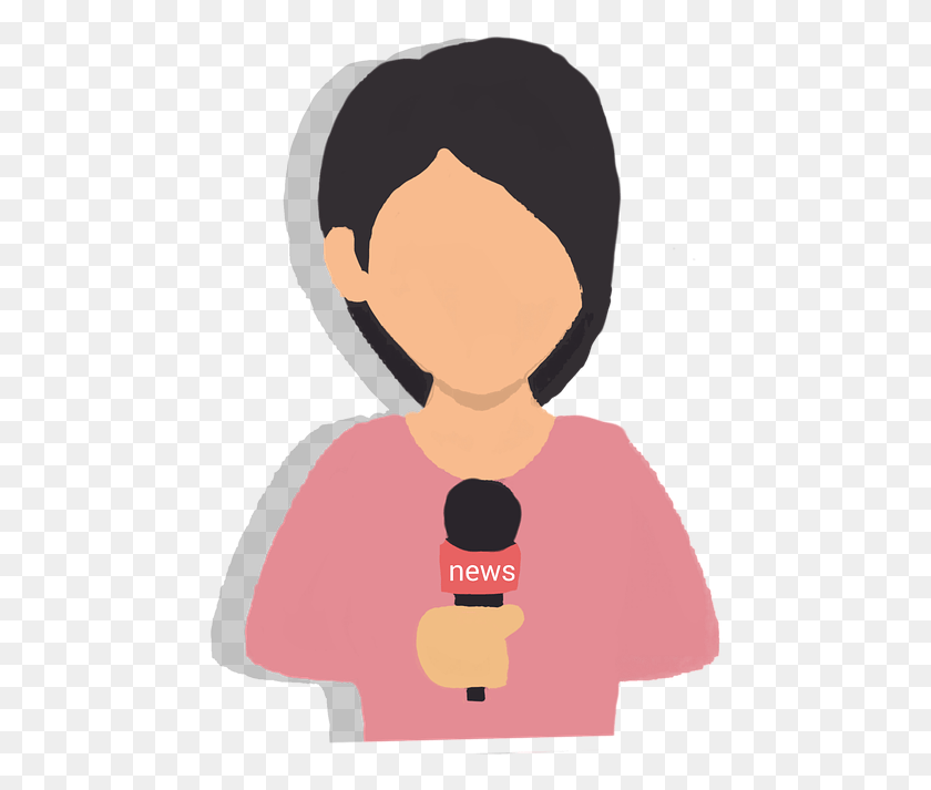 Woman Talk Live Flat Standing Television Reporter Cartoon, Cushion, Person, Human HD PNG Download