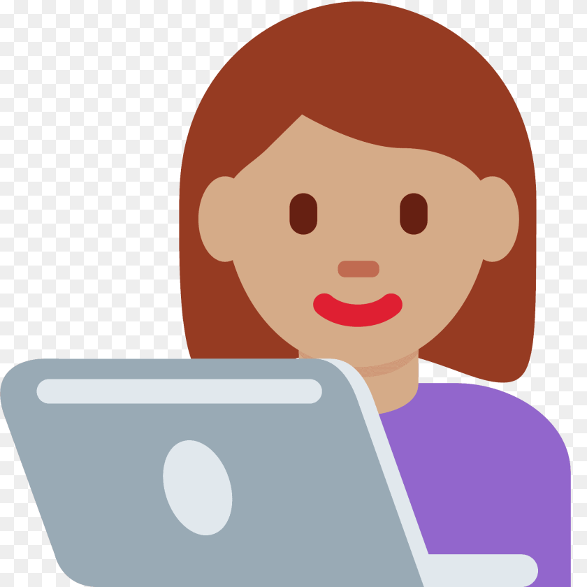 Woman Technologist Emoji Clipart, Laptop, Computer, Electronics, Pc Transparent PNG