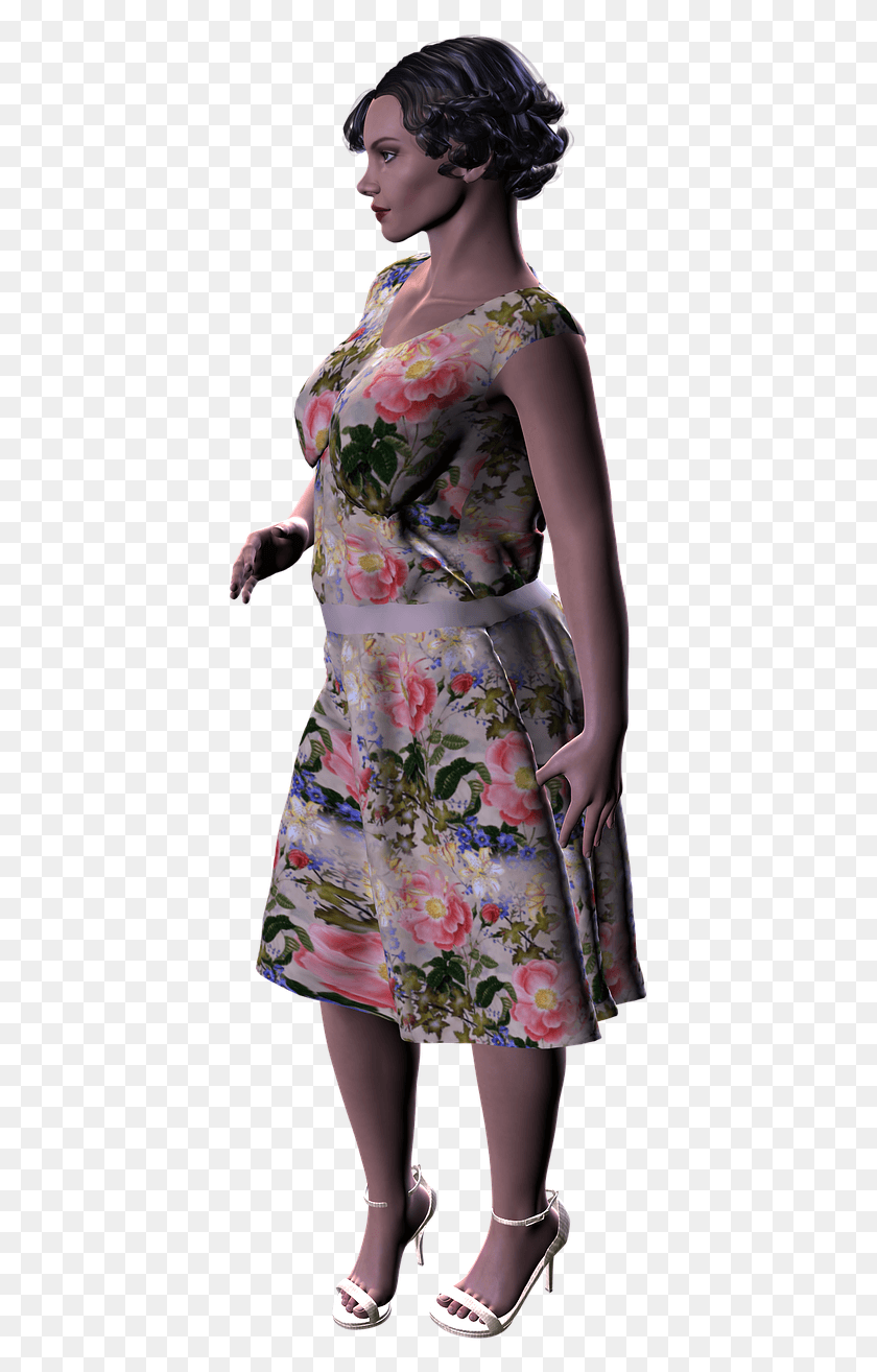 405x1254 Woman Vintage Adult Dress Hair Image Vintage Adult Model, Clothing, Evening Dress, Robe HD PNG Download