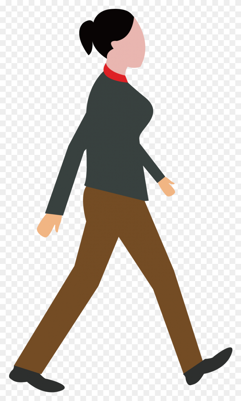 842x1445 Woman Walking Dog Clipart Cartoon Woman Walking, Person, Human HD PNG Download