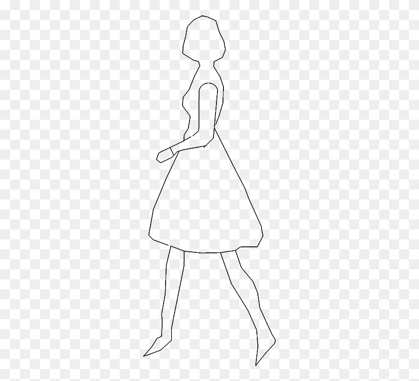 267x704 Woman Walking Figure Drawing, Gray, World Of Warcraft HD PNG Download