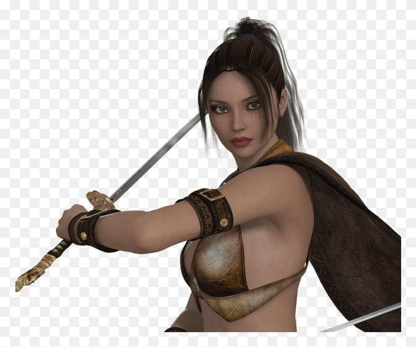 865x711 Woman Warrior Elegant Beauty Determined Heroine, Costume, Bow, Person HD PNG Download