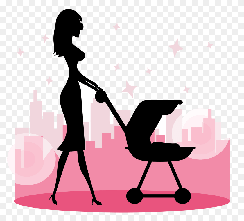 1920x1739 Woman With Baby Carriage Clipart, Silhouette, Walking, Person, Adult Transparent PNG