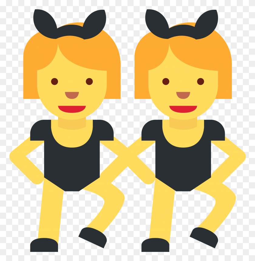1937x1986 Woman With Bunny Ears Sticker By Twitterverified Account Vector Dancing Girls Emoji, Hand, Graphics HD PNG Download