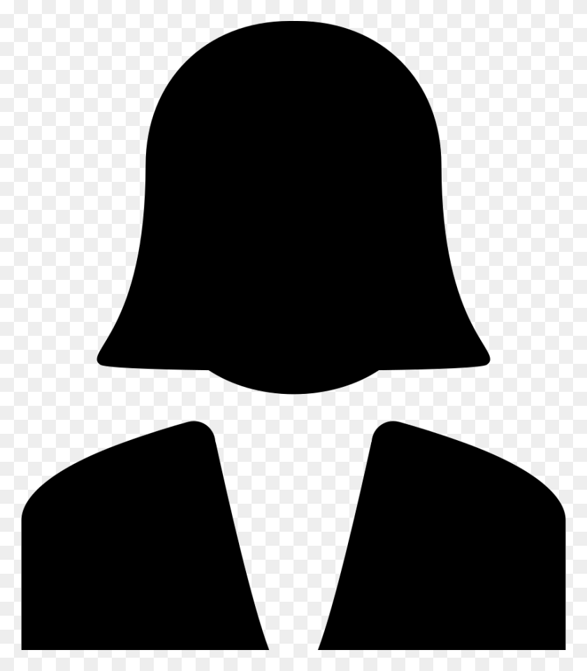 850x980 Woman With Straight Short Hair Comments Icono Negro De Personas, Clothing, Apparel HD PNG Download