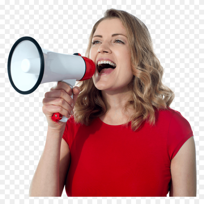 2818x2820 Women Free Commercial Use Image Woman With Megaphone HD PNG Download