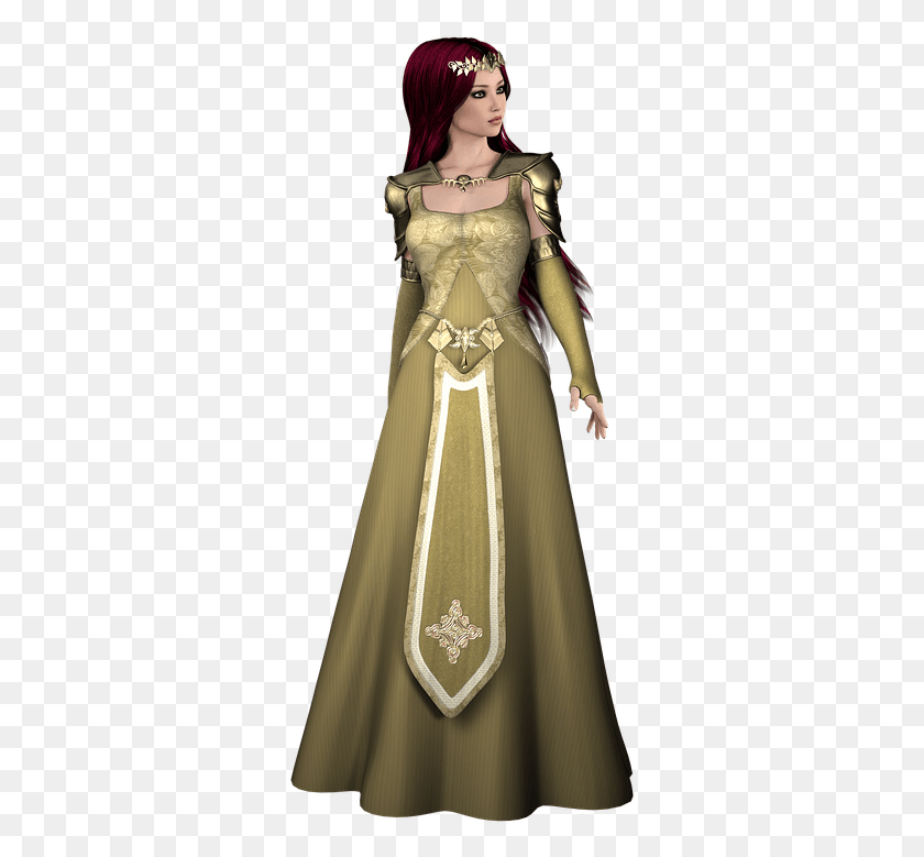 317x719 Women Pretty Fantasy Princess Crown Female Gown, Clothing, Apparel, Fashion HD PNG Download