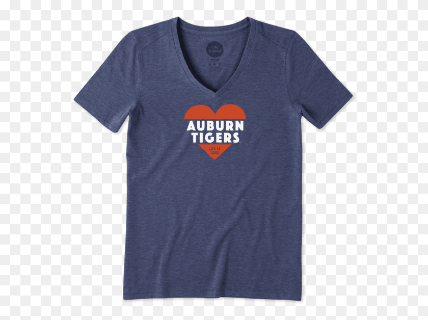 556x568 Women S Auburn Tigers Heart Knockout Cool Active Shirt, Clothing, Apparel, T-shirt HD PNG Download