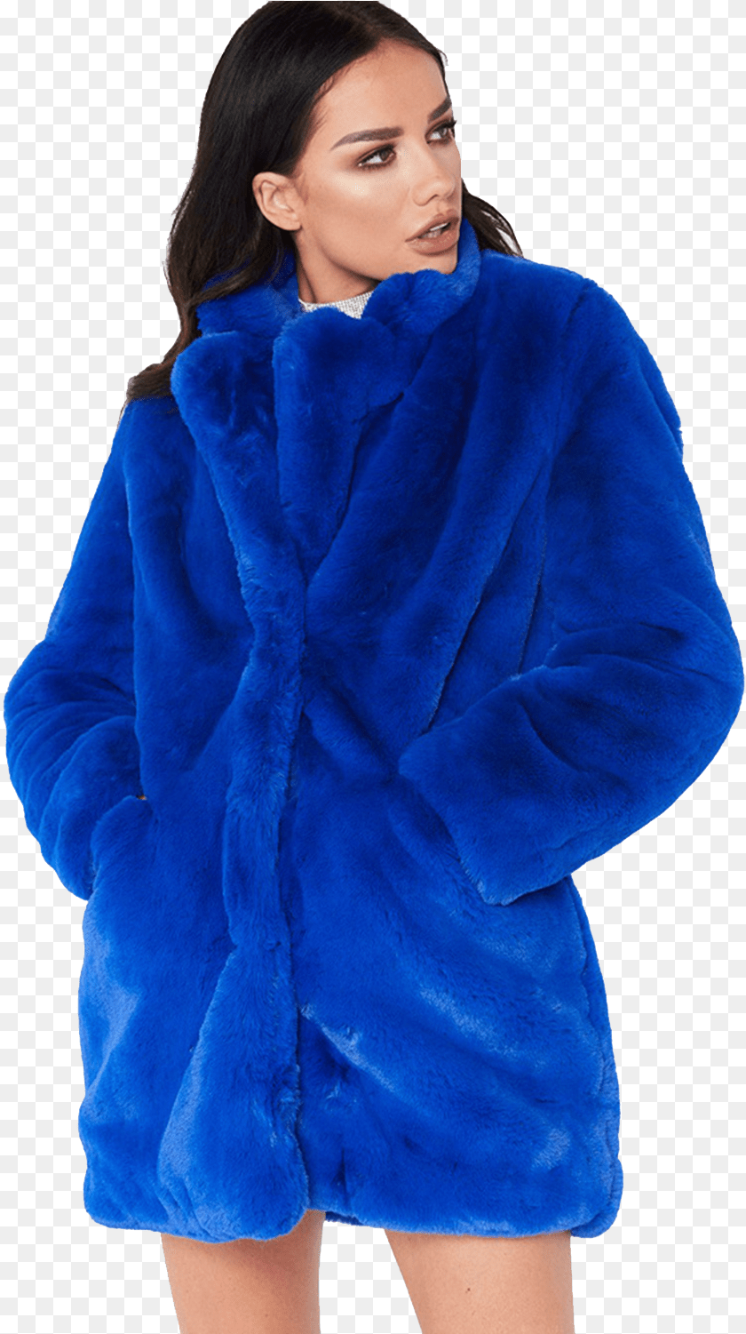 837x1501 Womens Blue Fur Coat, Clothing, Face, Head, Person Sticker PNG