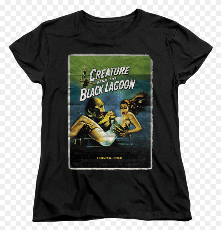 940x982 Womens Movie Poster Creature From The Black Lagoon T Shirt, Clothing, Apparel, T-shirt HD PNG Download