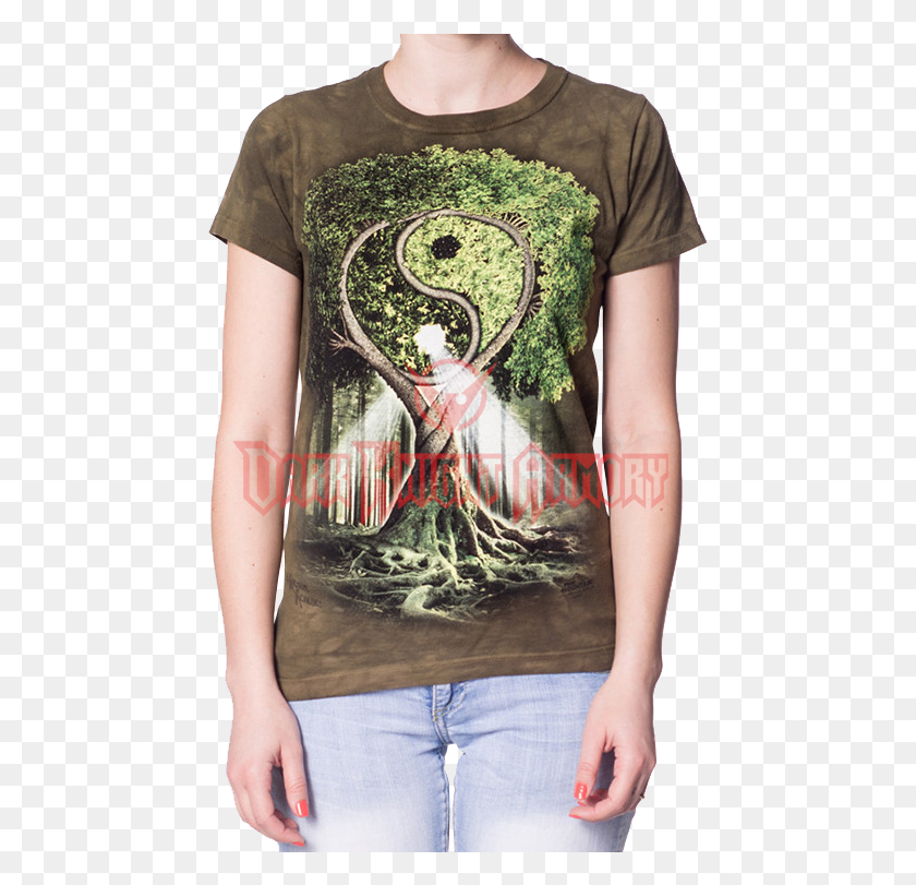 459x751 Womens Yin Yang Tree T Shirt T Shirt Grentabelle 45, Clothing, Apparel, Person HD PNG Download