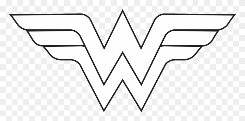 1137x519 Wonder Woman Black And White Clipart Wonder Woman Logo White, Label, Text, Symbol HD PNG Download