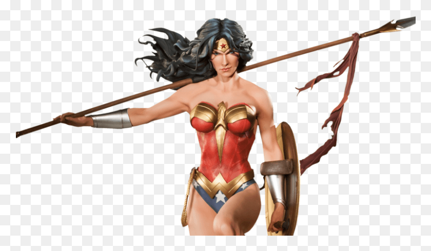801x442 Wonder Woman Image With Transparent Wonder Woman Premium Format Sideshow Collectibles, Costume, Person, Human HD PNG Download