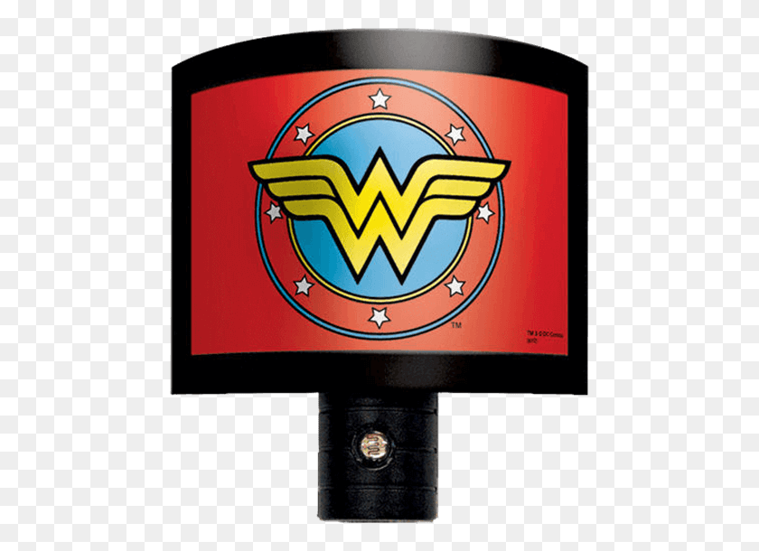 465x550 Descargar Png Wonder Woman Logo Night Light Dc Comics, Wonder Woman Logo, Texto, Etiqueta Hd Png