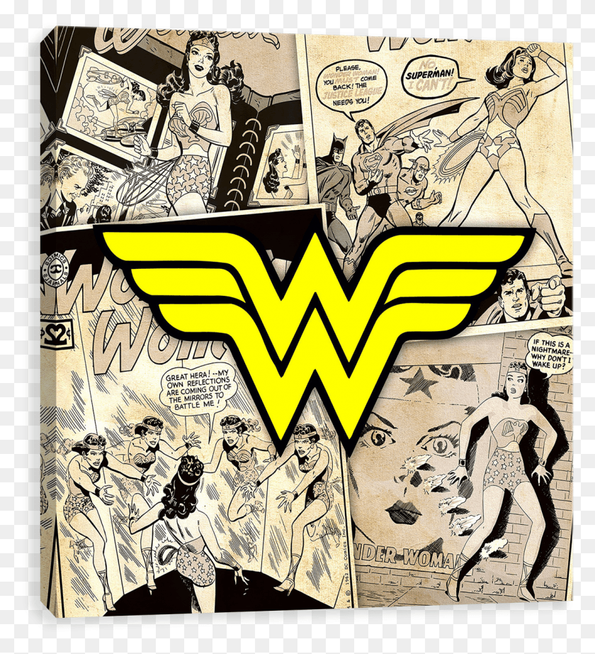 1108x1225 Wonder Woman On Panels Illustration, Person, Human, Comics HD PNG Download