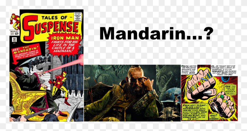 1502x744 Wong Tsz Mandarin Combine 1 Iron Man Comic Mandarin, Persona, Humano, Ropa Hd Png
