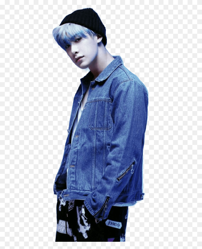 421x971 Wonho With Blue Hair Wonho Happy Day, Clothing, Apparel, Person HD PNG Download