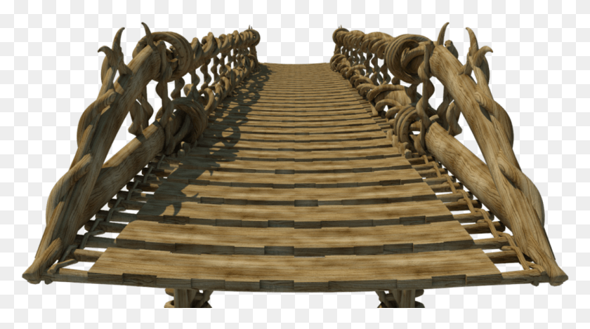 1075x564 Wooden Bridge Wood, Handrail, Banister, Plywood HD PNG Download