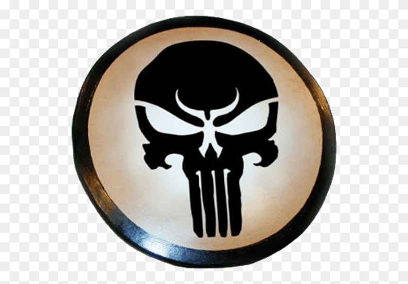 549x526 Wooden Demon Skull Shield Punisher Skull, Symbol, Stencil, Logo HD PNG Download