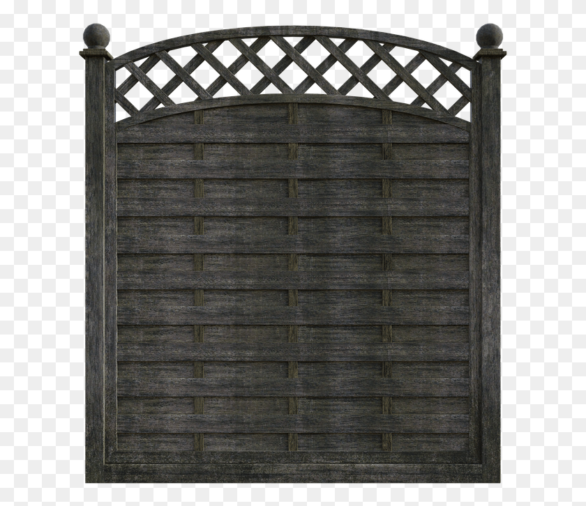 619x666 Wooden Fence Lattice Boards Rustic Structure Puinen Aitaelementti, Gate, Rug, Window HD PNG Download