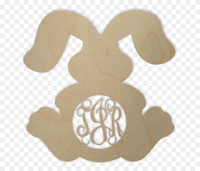 653x659 Wooden Floppy Ears Bunny Monogram Rabbit, Symbol, Text, Star Symbol HD PNG Download