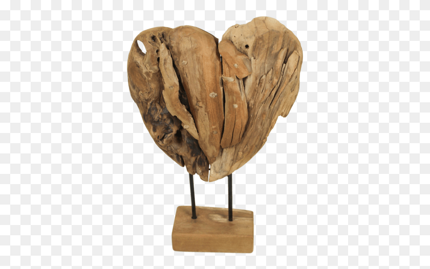 347x466 Wooden Heart Sculpture Small Carving, Wood, Plant, Fungus HD PNG Download