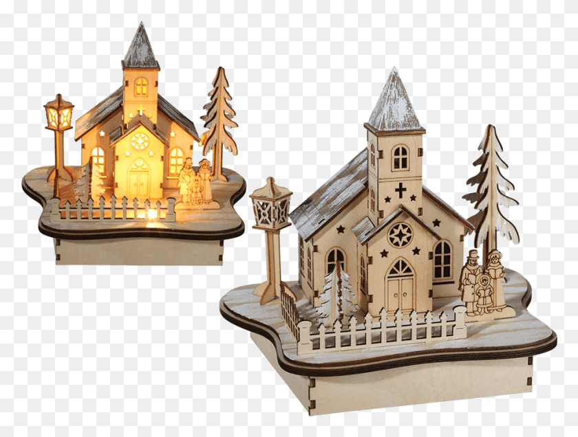 926x684 Wooden Natural Winter Landscape With 5 Warmwhite Led Christmas Day, Spire, Tower, Architecture HD PNG Download