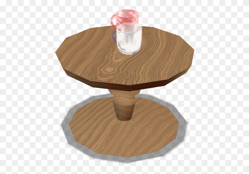 472x527 Wooden Table With 2 Glasses Coffee Table, Tabletop, Furniture, Lamp Descargar Hd Png