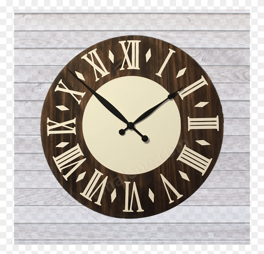 750x750 Wooden Wall Clock Inside Circle Emalene, Wall Clock, Analog Clock, Clock Tower HD PNG Download