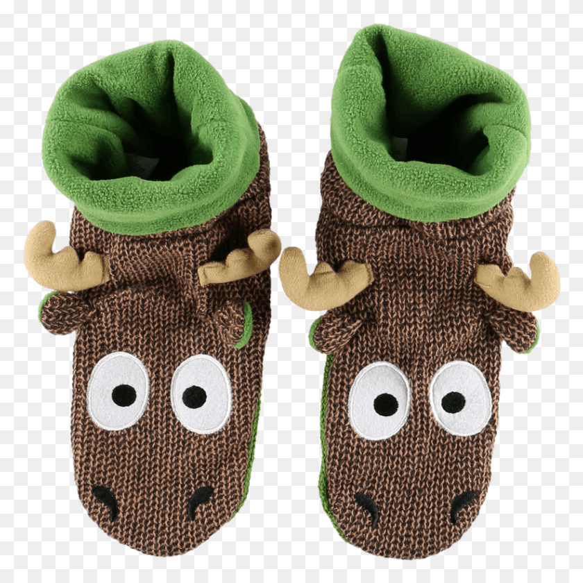 821x821 Woodland Slipper Lazy One Moose Slippers, Clothing, Apparel, Plush HD PNG Download