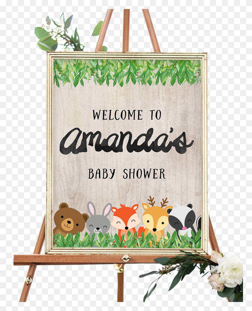 819x1024 Woodland Welcome Sign, Text, Bag, Giant Panda HD PNG Download