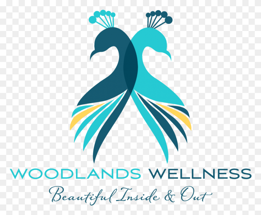 823x669 Woodlands Wellness Teal Peacock Logo Design By Woodlands Wellness, Bird, Animal, Graphics HD PNG Download