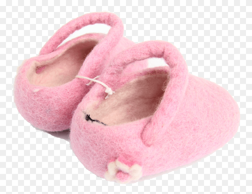 768x587 Wool Felt Pink Baby Shoes Slipper, Clothing, Apparel, Flower HD PNG Download