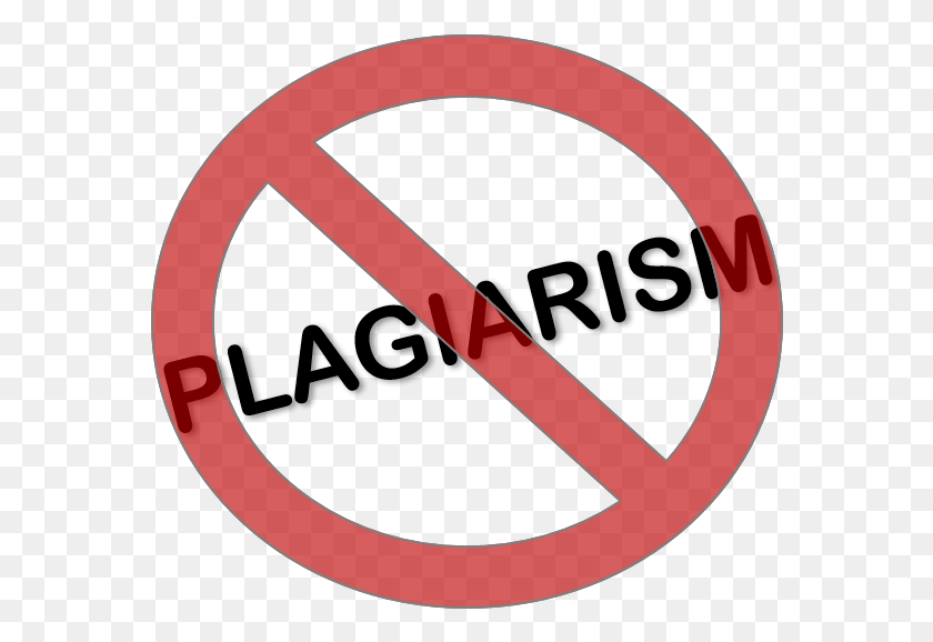 570x518 Word Plagiarism With A Red Slash Through It No Victim, Symbol, Road Sign, Sign HD PNG Download
