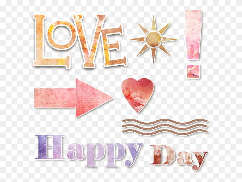 627x572 Words Signs Text Elements Scrap Heart Love Happy Heart, Alphabet, Symbol, Sweets HD PNG Download
