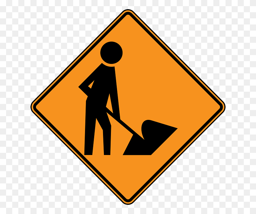 640x640 Work In Progress Free Printable Construction Sign, Symbol, Road Sign, Person HD PNG Download
