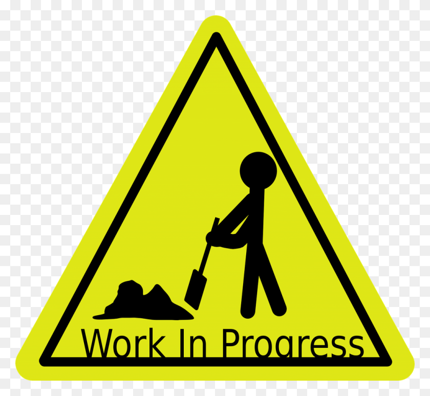1024x938 Descargar Png Trabajo En Progreso Signo Actividad Trabajadores Pala De Carretera, Símbolo, Señal De Carretera, Persona Hd Png