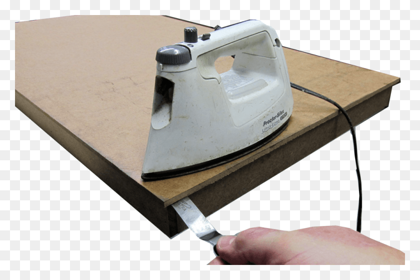 1000x641 Working The Hot Spatula Into The Glue Joint Takeapart21l Plywood, Appliance, Clothes Iron, Iron HD PNG Download