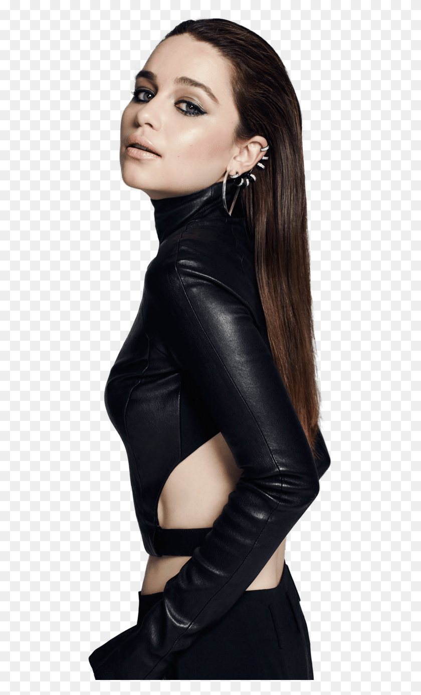 497x1327 World Country Magazines Emilia Clarke Hot, Clothing, Apparel, Jacket HD PNG Download