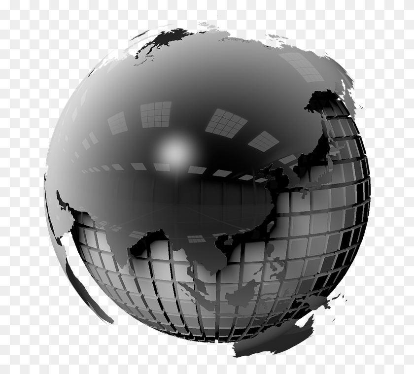 670x699 World Globe Earth Globo Terrestre Bianco E Nero, Sphere, Astronomy, Outer Space HD PNG Download