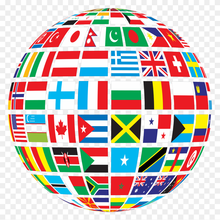 1370x1372 World Globe With Flags, Outer Space, Astronomy, Space HD PNG Download
