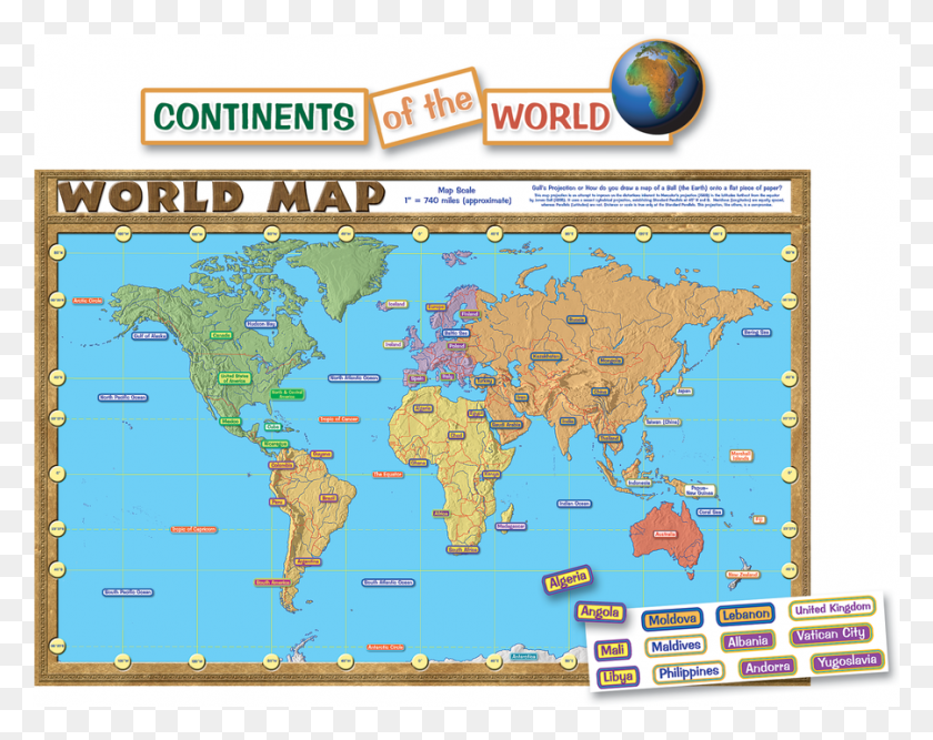 901x702 World Map Bulletin Board Display Set Image Maps For Grade, Map, Diagram, Plot Descargar Hd Png